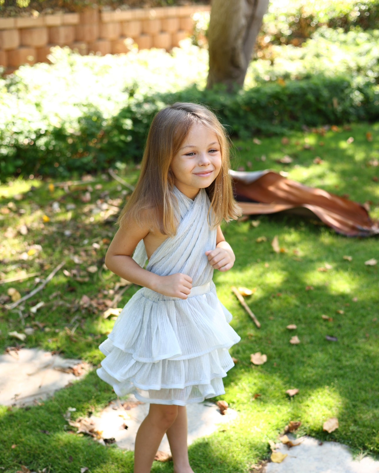 “The Silver Shimmery Flowy Dress”