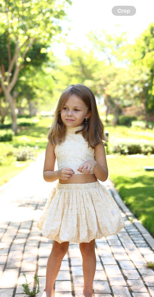 “The Golden Shimmery Puffy Set”