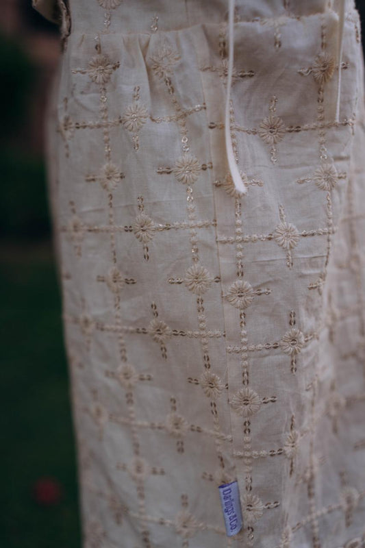 “The Golden Embroidery Romper”