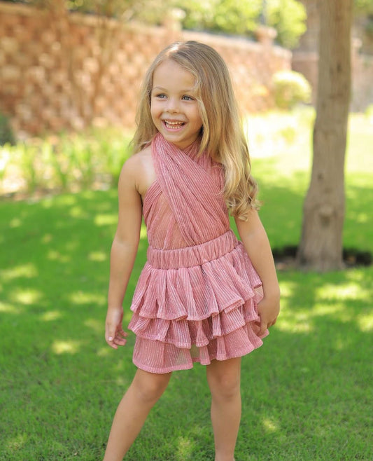 “The Shimmery Ruffled Dress/ Coverup”