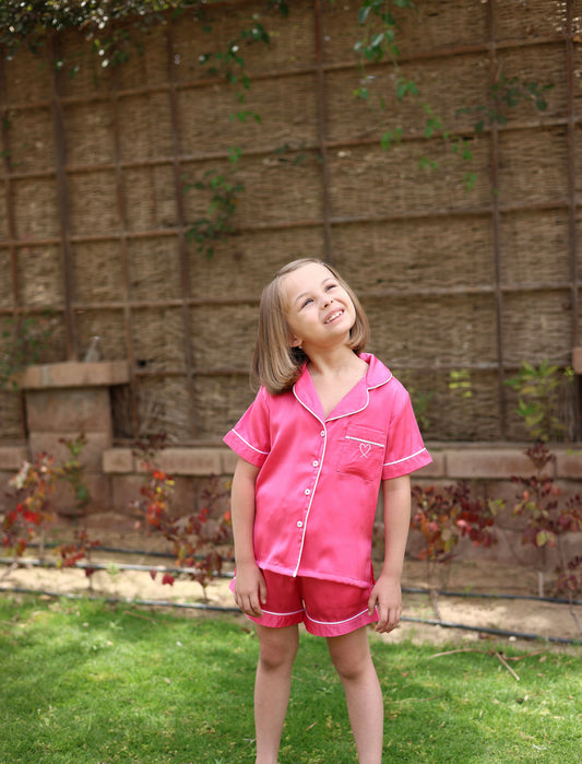 The Hot Pink Silk Pjama (Includes Scrunchie)