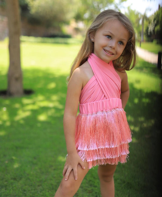 “The Bubblegum Fringe Dress”